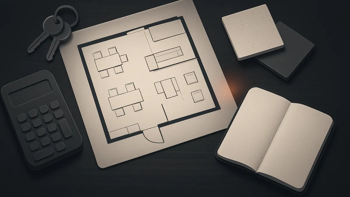 Restaurant startup costs shown in a budget and floor plan for a restaurant space